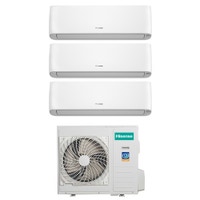 Immagine di Hisense ENERGY PRO PLUS R32 Climatizzatore a parete trial split inverter Wi-Fi bianco | unità esterna 8 kW unità interne 9000+9000+9000 BTU 4AMW81U4RJC+QE[25|25|25]XV2AG