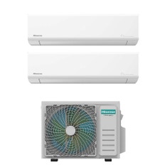 Immagine di Hisense ENERGY ULTRA R32 Climatizzatore a parete dual split inverter Wi-Fi bianco | unità esterna 4.1 kW unità interne 9000+9000 BTU 2AMW42U4RGC+KE[25|25]MR01G