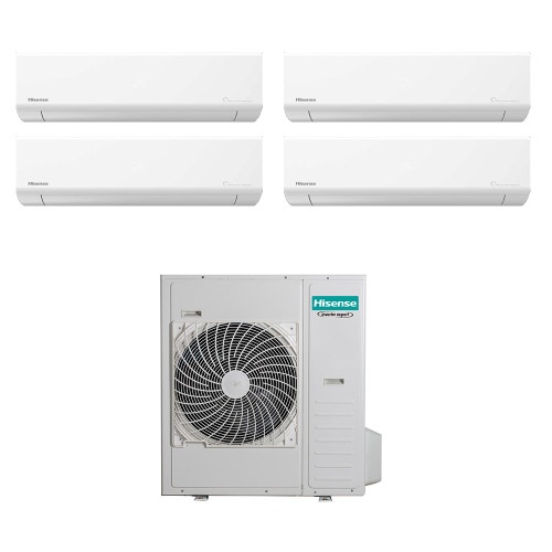 Immagine di Hisense ENERGY ULTRA R32 Climatizzatore a parete quadri split inverter Wi-Fi bianco | unità esterna 12.5 kW unità interne 9000+12000+12000+24000 BTU 5AMW125U4RTA+KE70KT01G+KE[25]MR01G+KE[35|35]XR01G