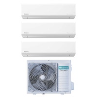 Immagine di Hisense ENERGY ULTRA R32 Climatizzatore a parete trial split inverter Wi-Fi bianco | unità esterna 6.3 kW unità interne 7000+7000+7000 BTU 3AMW62U4RJC+KE[20|20|20]MR01G