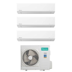 Immagine di Hisense ENERGY ULTRA R32 Climatizzatore a parete trial split inverter Wi-Fi bianco | unità esterna 8 kW unità interne 7000+7000+7000 BTU 4AMW81U4RJC+KE[20|20|20]MR01G