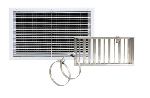 Immagine di Tecnosystemi KIT SVELTO 5 zone Ø 150, con plenum in lamiera, bocchette ad alette regolabili per Emmeti e Haier 11167505
