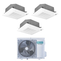 Immagine di Hisense CASSETTA commerciale R32 Climatizzatore a cassetta trial split inverter Wi-Fi optional bianco | unità esterna 7 kW unità interne 9000+9000+12000 BTU 3AMW72U4RJC+ACT[26|26|35]UR4RCC8