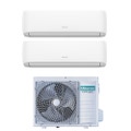 Immagine di Hisense HI COMFORT R32 Climatizzatore a parete dual split inverter Wi-Fi bianco | unità esterna 5.2 kW unità interne 7000+7000 BTU 3AMW52U4RJC+CF[20|20]YR04G