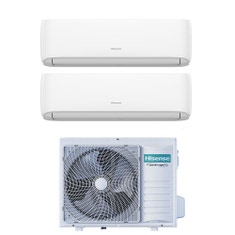 Immagine di Hisense HI COMFORT R32 Climatizzatore a parete dual split inverter Wi-Fi bianco | unità esterna 6.3 kW unità interne 9000+9000 BTU 3AMW62U4RJC+CF[25|25]YR04G