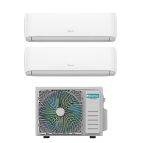 Immagine di Hisense HI COMFORT R32 Climatizzatore a parete dual split inverter Wi-Fi bianco | unità esterna 3.5 kW unità interne 7000+7000 BTU 2AMW35U4RGC+CF[20|20]YR04G