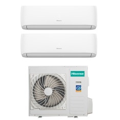 Immagine di Hisense HI COMFORT R32 Climatizzatore a parete dual split inverter Wi-Fi bianco | unità esterna 8 kW unità interne 9000+18000 BTU 4AMW81U4RJC+CF[50]BS04G+CF[25]YR04G