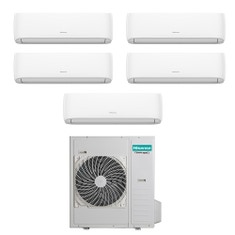 Immagine di Hisense HI COMFORT R32 Climatizzatore a parete penta split inverter Wi-Fi bianco | unità esterna 12.5 kW unità interne 9000+9000+9000+9000+9000 BTU 5AMW125U4RTA+CF[25|25|25|25|25]YR04G