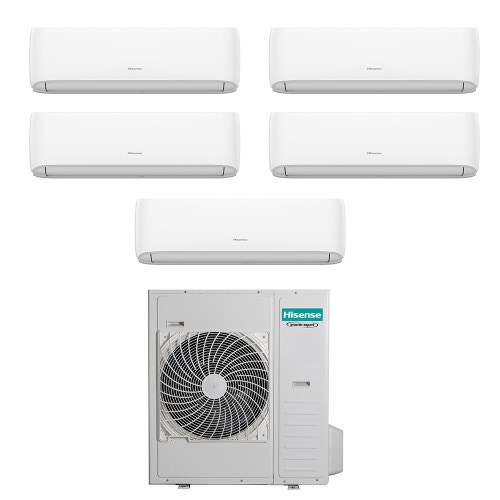 Immagine di Hisense HI COMFORT R32 Climatizzatore a parete penta split inverter Wi-Fi bianco | unità esterna 12.5 kW unità interne 9000+9000+9000+9000+9000 BTU 5AMW125U4RTA+CF[25|25|25|25|25]YR04G