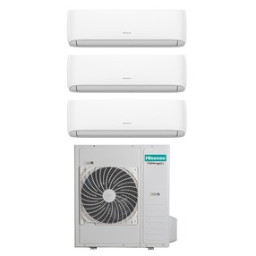 Immagine di Hisense HI COMFORT R32 Climatizzatore a parete trial split inverter Wi-Fi bianco | unità esterna 12.5 kW unità interne 12000+12000+18000 BTU 5AMW125U4RTA+CF[50]BS04G+CF[35|35]MR04G