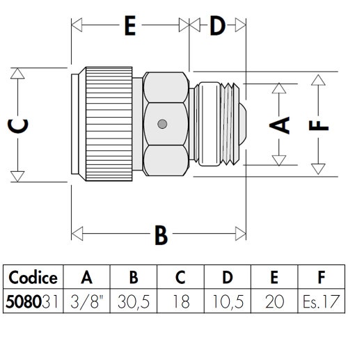 Immagine di Caleffi Valvolina automatica igroscopica di sfogo d'aria per radiatori. Filetto a tenuta PTFE 3/8” M 508031