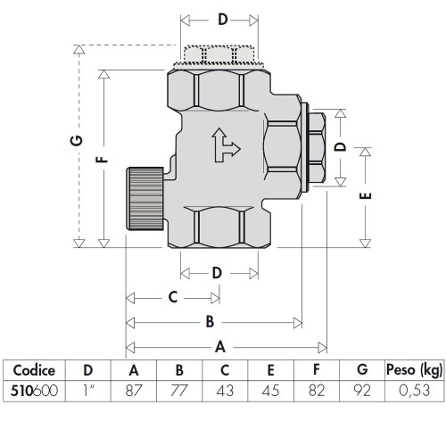 Immagine di Caleffi Valvola antitermosifone 1" 510600