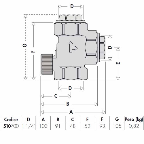Immagine di Caleffi Valvola antitermosifone 1 1/4" 510700