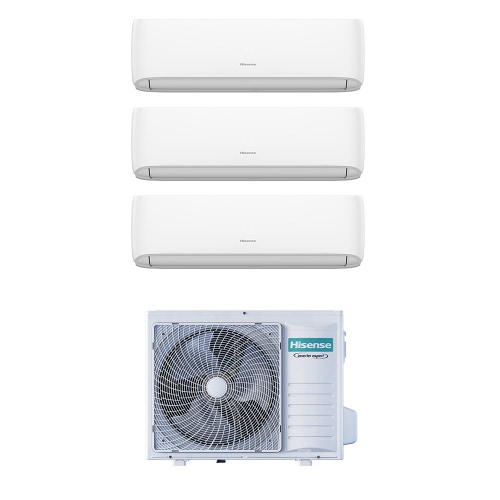 Immagine di Hisense HI COMFORT R32 Climatizzatore a parete trial split inverter Wi-Fi bianco | unità esterna 5.2 kW unità interne 7000+7000+12000 BTU 3AMW52U4RJC+CF[35]MR04G+CF[20|20]YR04G