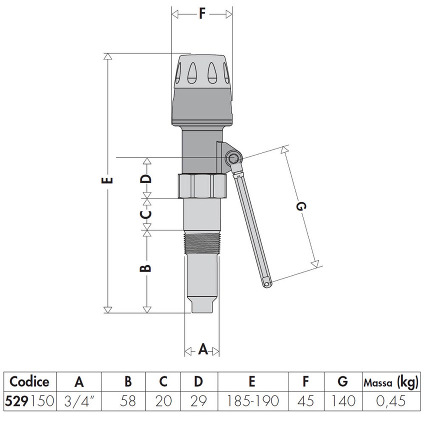 Immagine di Caleffi Regolatore di tiraggio 3/4” M ISO 7/1 529150