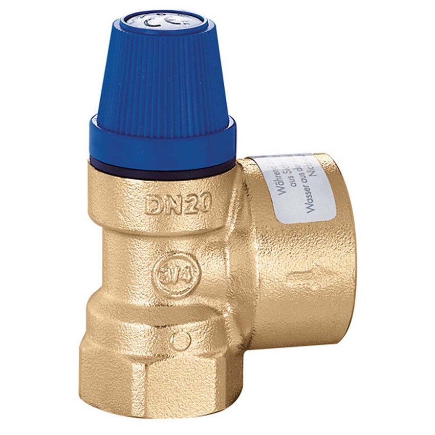 Immagine di Caleffi Valvola di sicurezza per impianti idrosanitari con attacchi femmina - femmina 1/2"x 3/4" 531410