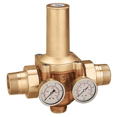 Immagine di Caleffi Riduttore di pressione con cartuccia estraibile con attacchi maschio a bocchettone 2" con doppio manometro 536591