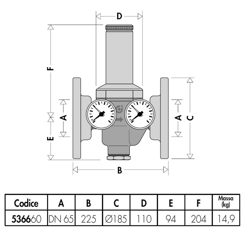 Immagine di Caleffi Riduttori di pressione con cartuccia estraibile con attacchi flangiati 536660