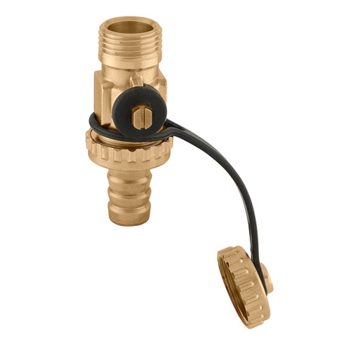 Immagine di Caleffi Rubinetto di scarico caldaia con portagomma e tappo 1/2” M 538400