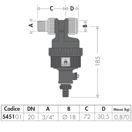 Immagine di Caleffi DIRTMAGSLIM® - Defangatore con magnete per installazione sottocaldaia 3/4” M  Ø 18 545101