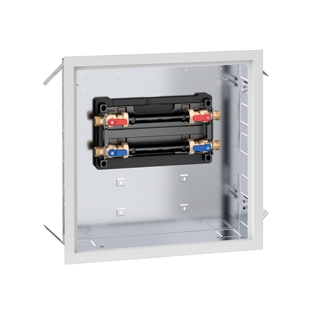 Immagine di Caleffi Cassetta ad incasso con fondo zincato e portello verniciato per interno, dotata di cornice di finitura regolabile da 130 a 160 mm di profondità 700205