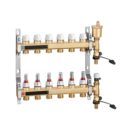 Immagine di Caleffi Collettore di distribuzione premontato, attacco 1", 2 derivazioni 6646B1