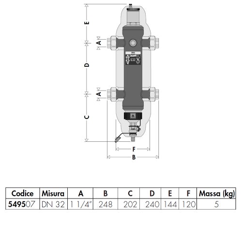 Immagine di Caleffi Separatore idraulico multifunzione con coibentazione 1" 1/4 549507
