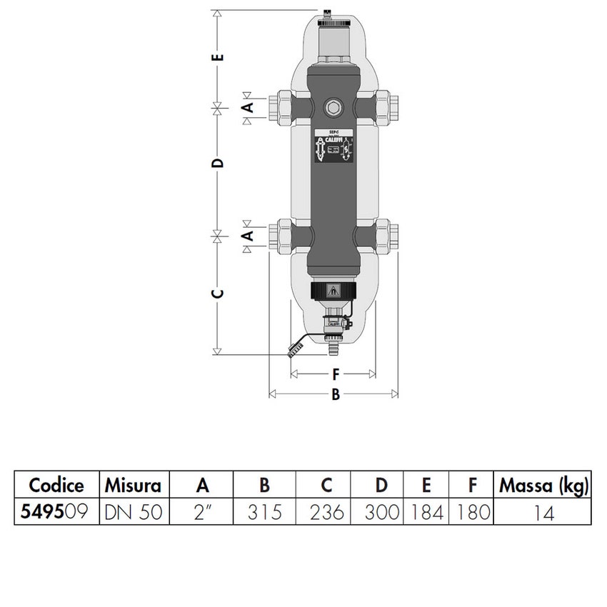 Immagine di Caleffi Separatore idraulico multifunzione con coibentazione 2" 549509