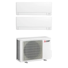 Immagine di Mitsubishi MSZ-AY R32 Climatizzatore a parete dual split inverter Wi-Fi bianco | unità esterna 5.3 kW unità interne 9000+9000 BTU MXZ-2F53VF+MSZ-AY[25|25]VGKP