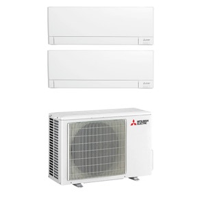 Immagine di Mitsubishi MSZ-AY R32 Climatizzatore a parete dual split inverter Wi-Fi bianco | unità esterna 3.3 kW unità interne 9000+9000 BTU MXZ-2F33VF+MSZ-AY[25|25]VGKP