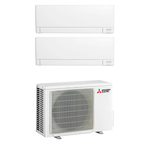 Immagine di Mitsubishi MSZ-AY R32 Climatizzatore a parete dual split inverter Wi-Fi bianco | unità esterna 5.3 kW unità interne 9000+9000 BTU MXZ-2F53VF+MSZ-AY[25|25]VGKP