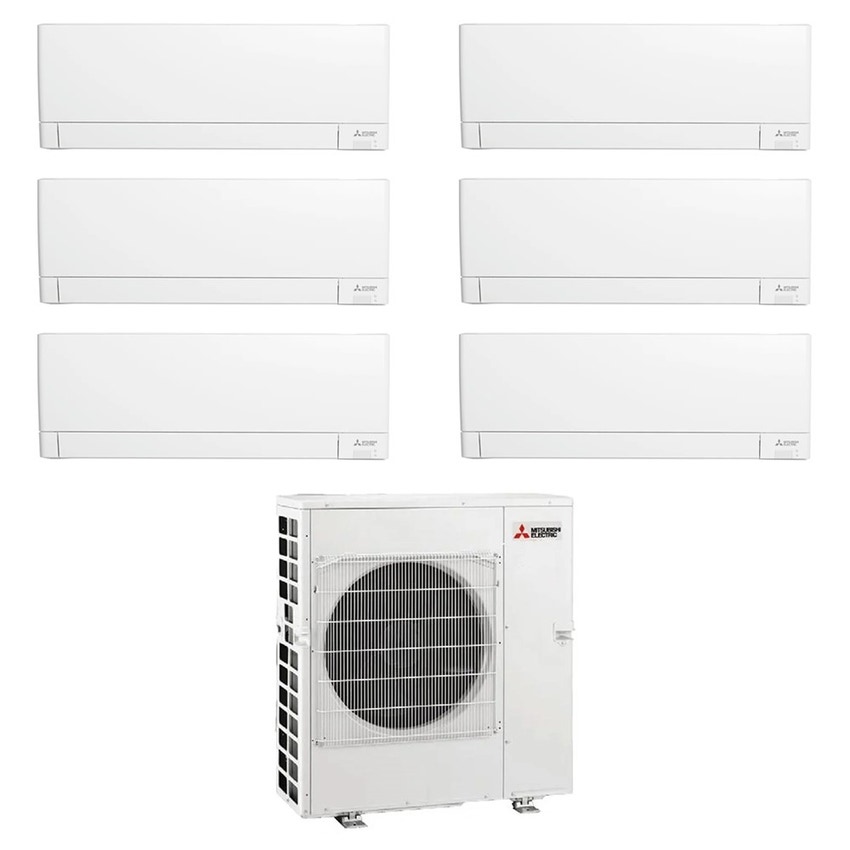 Immagine di Mitsubishi MSZ-AY R32 Climatizzatore a parete esa split inverter Wi-Fi bianco | unità esterna 12.2 kW unità interne 9000+9000+9000+9000+9000+9000 BTU MXZ-6F122VF+MSZ-AY[25|25|25|25|25|25]VGKP