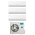 Immagine di Hisense NEW ENERGY R32 Climatizzatore a parete trial split inverter Wi-Fi bianco | unità esterna 8 kW unità interne 7000+9000+18000 BTU 4AMW81U4RJC+KC[50]BS01G+KC[20|25]MR01G