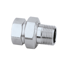Immagine di Caleffi Raccordo a tre pezzi, 3/8" F x M a bocchettone, finitura cromo 588031