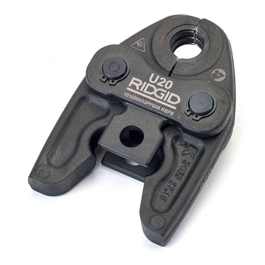 Immagine di Ridgid RP 350-B Pressatrice a pistola a batteria completo di ganasce U 16-20-25 mm, caricabatterie rapido 220 V, batteria a Li-Ion 18 V 2.5 Ah e cassetta di trasporto 67113