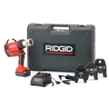 Immagine di Ridgid RP 350-B Pressatrice a pistola a batteria completo di ganasce U 16-20-25 mm, caricabatterie rapido 220 V, batteria a Li-Ion 18 V 2.5 Ah e cassetta di trasporto 67113