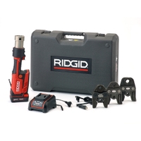 Immagine di Ridgid RP 351-B Pressatrice in linea a batteria completo di ganasce  U 16-20-25 mm, caricabatterie rapido 220 V, batteria a Li-Ion 18 V 2.5 Ah e cassetta di trasporto 67253