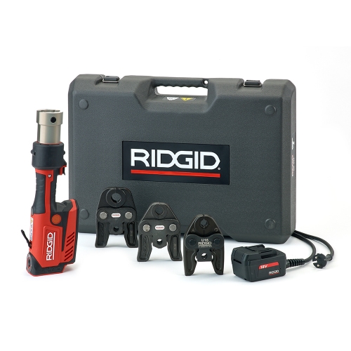 Immagine di Ridgid RP 351-C Pressatrice in linea completo di ganasce U 16-20-25 mm, adattatore per alimentazione 220 V (con cavo da 5 m) e cassetta di trasporto 67288