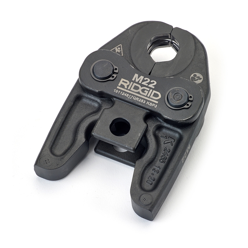 Immagine di Ridgid RP 350-B Pressatrice a pistola a batteria completo di ganasce M 15-22-28 mm, caricabatterie rapido 220 V, batteria a Li-Ion 18 V 2.5 Ah e cassetta di trasporto 69823