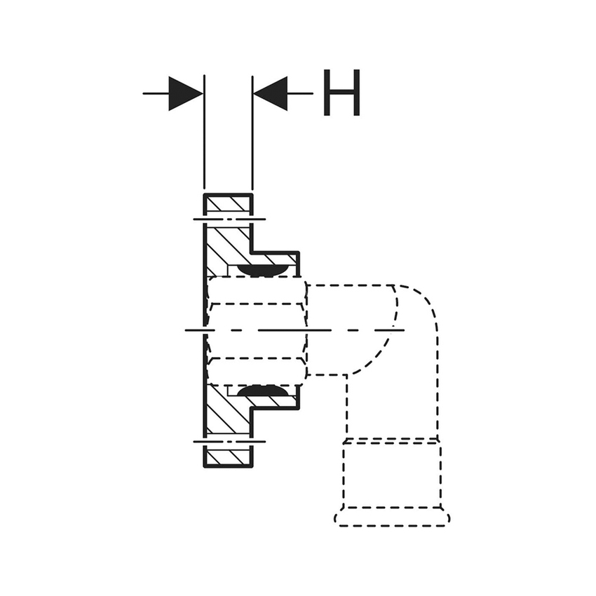 Immagine di Geberit MAPRESS fissaggio per gomito misto 90° 90282