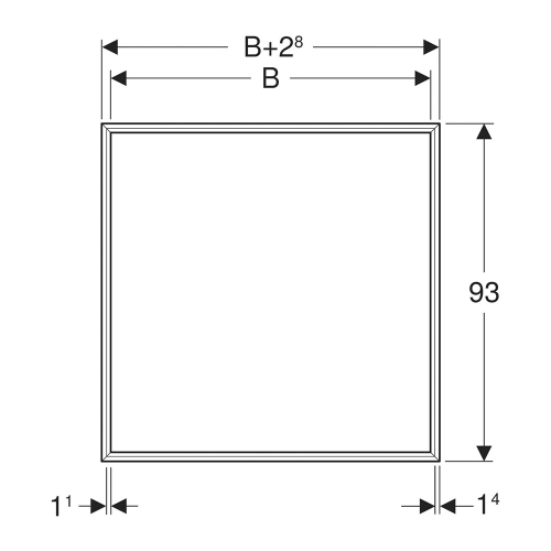Immagine di Geberit ONE cornice di copertura per mobile specchio L.120 cm, da incasso 505.845.00.2