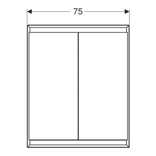 Immagine di Geberit ONE mobile specchio L.75 H.90 cm, da incasso, con 2 ante, con ComfortLight 505.802.00.1