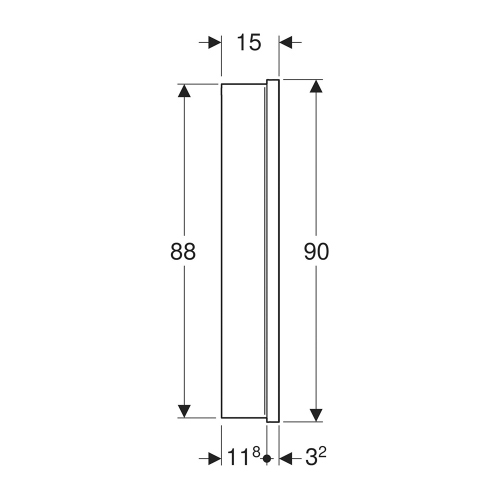 Immagine di Geberit ONE mobile specchio L.90 H.90 cm, da incasso, con 2 ante, con ComfortLight 505.803.00.1