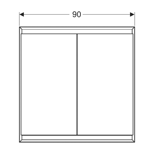 Immagine di Geberit ONE mobile specchio L.90 H.90 cm, da incasso, con 2 ante, con ComfortLight 505.803.00.1