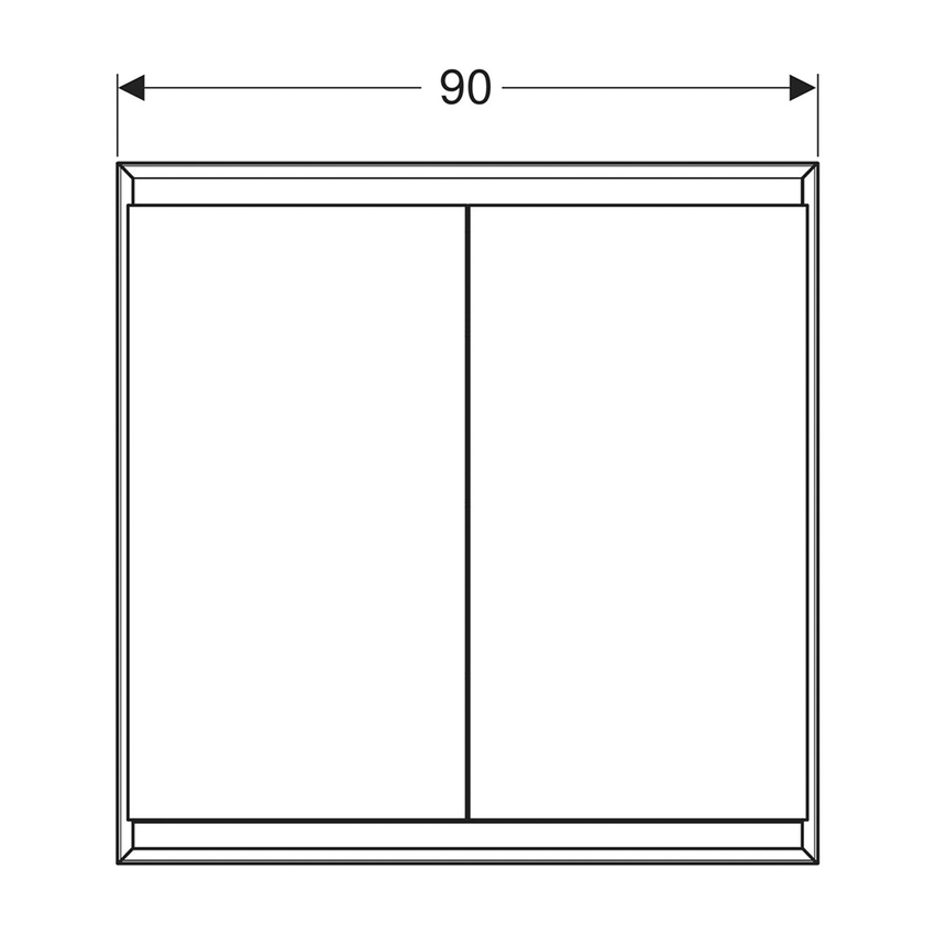 Immagine di Geberit ONE mobile specchio L.90 H.90 cm, da incasso, con 2 ante, con ComfortLight 505.803.00.1