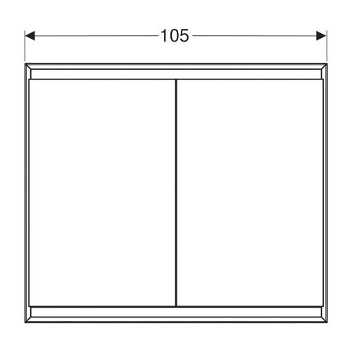 Immagine di Geberit ONE mobile specchio L.105 H.90 cm, da incasso, con 2 ante, con ComfortLight 505.804.00.1