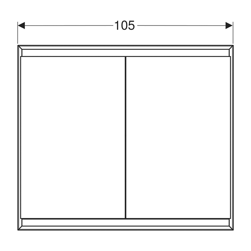 Immagine di Geberit ONE mobile specchio L.105 H.90 cm, da incasso, con 2 ante, con ComfortLight 505.804.00.1