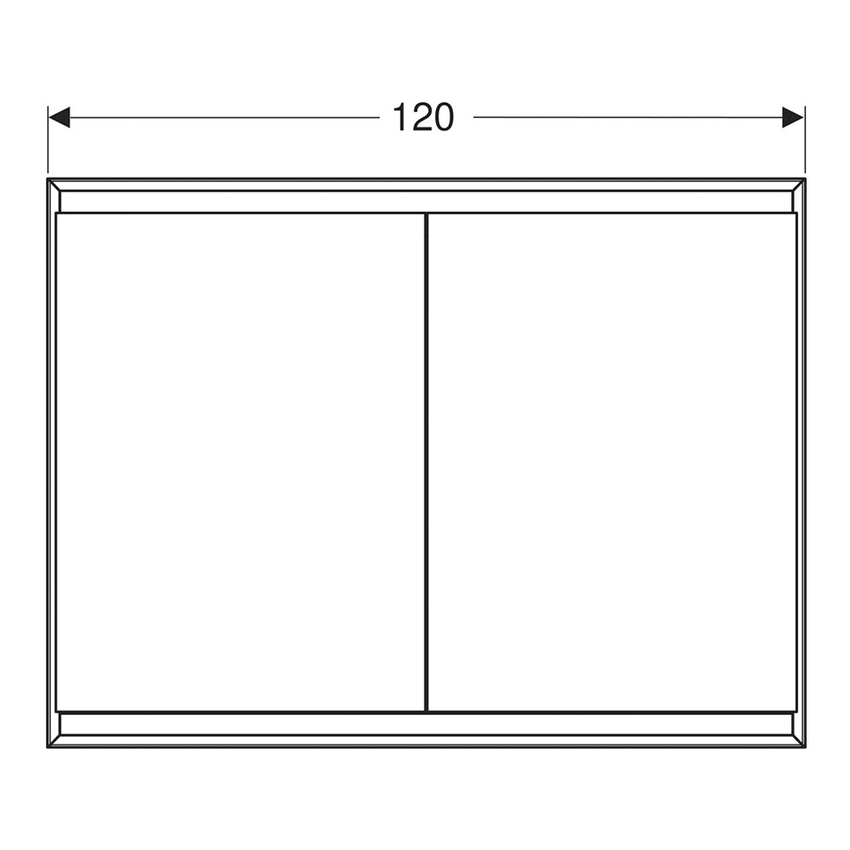 Immagine di Geberit ONE mobile specchio L.120 H.90 cm, da incasso, con 2 ante, con ComfortLight 505.805.00.1