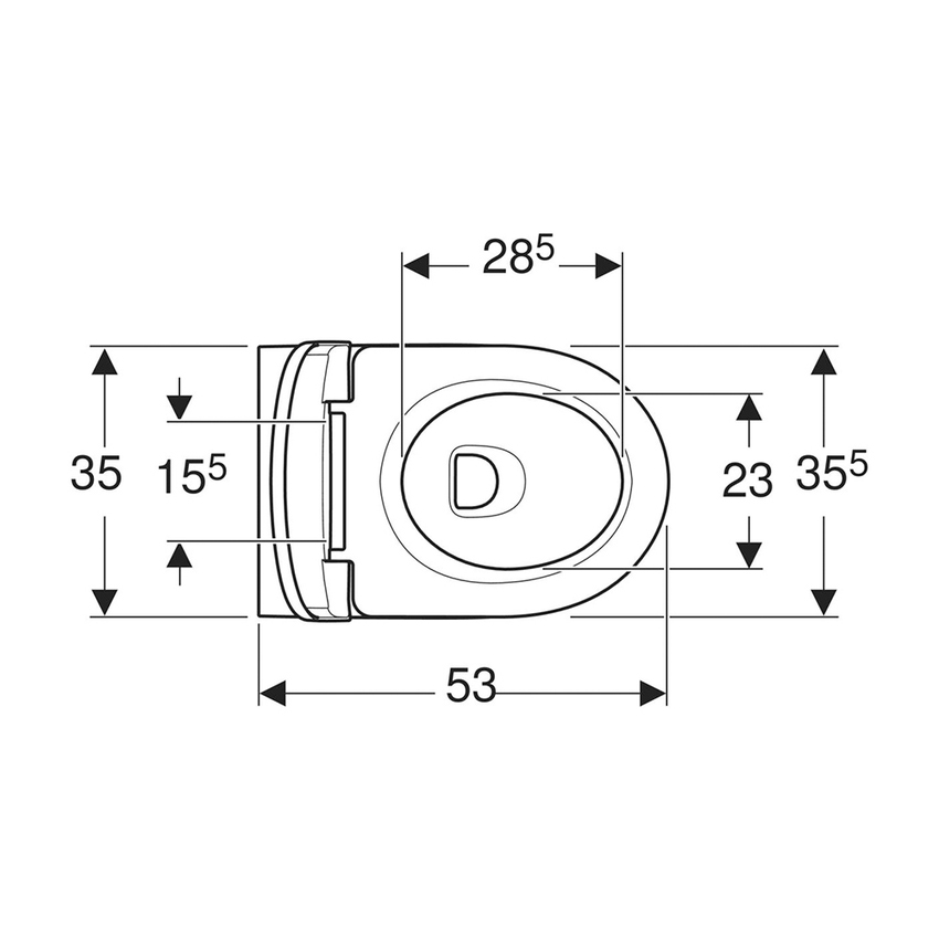 Immagine di Geberit SELNOVA vaso a pavimento Rimfree, a cacciata e a filo parete, con sedile a discesa rallentata, fissaggi nascosti e scarico verticale o orizzontale, colore bianco finitura lucido 502.794.00.1