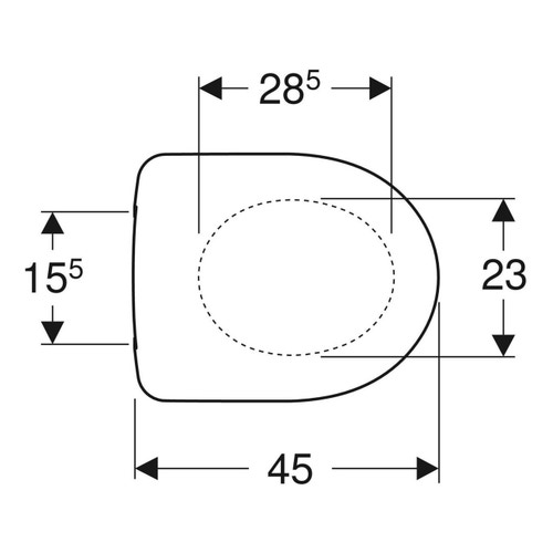 Immagine di Geberit SELNOVA sedile con fissaggio dall'alto, cerniere in ottone cromato, a chiusura ammortizzata, colore bianco finitura lucido 500.333.01.1